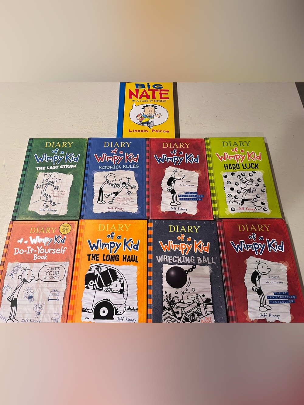 Diary of a Wimpy Kid Book lot plus Big Nate hardcover 9 books